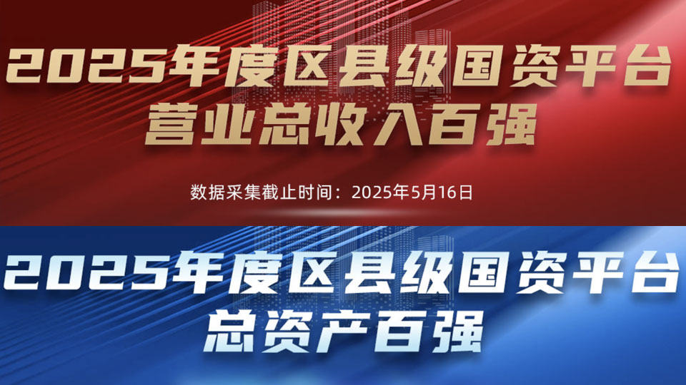 2025年度区县级国资平台百强榜重磅发布！