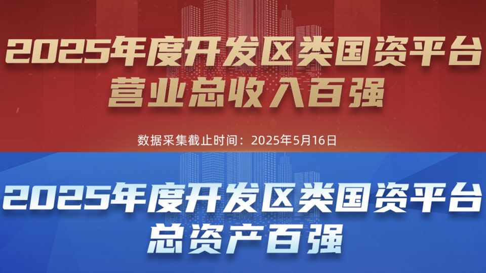 2025年度开发区类国资平台百强榜重磅发布！